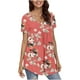 thumbnail image 5 of Fiudx Camisas para Mujer Blusa Holgada de Manga Corta con Cuello Redondo Informal Estampada a La Moda para Mujer, 5 of 6