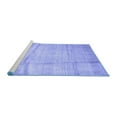 thumbnail image 2 of Ahgly Company Machine Washable Indoor Round Abstract Blue Contemporary Area Rugs, 3' Round, 2 of 4