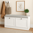 thumbnail image 3 of Qinaqin 42-Inch Entryway Shoe Almacenamiento Bench Moderno Fluted de Profundidad Madera Mudroom en Blanco para cm Alturaallway Foyer & Front Puerta, 3 of 8