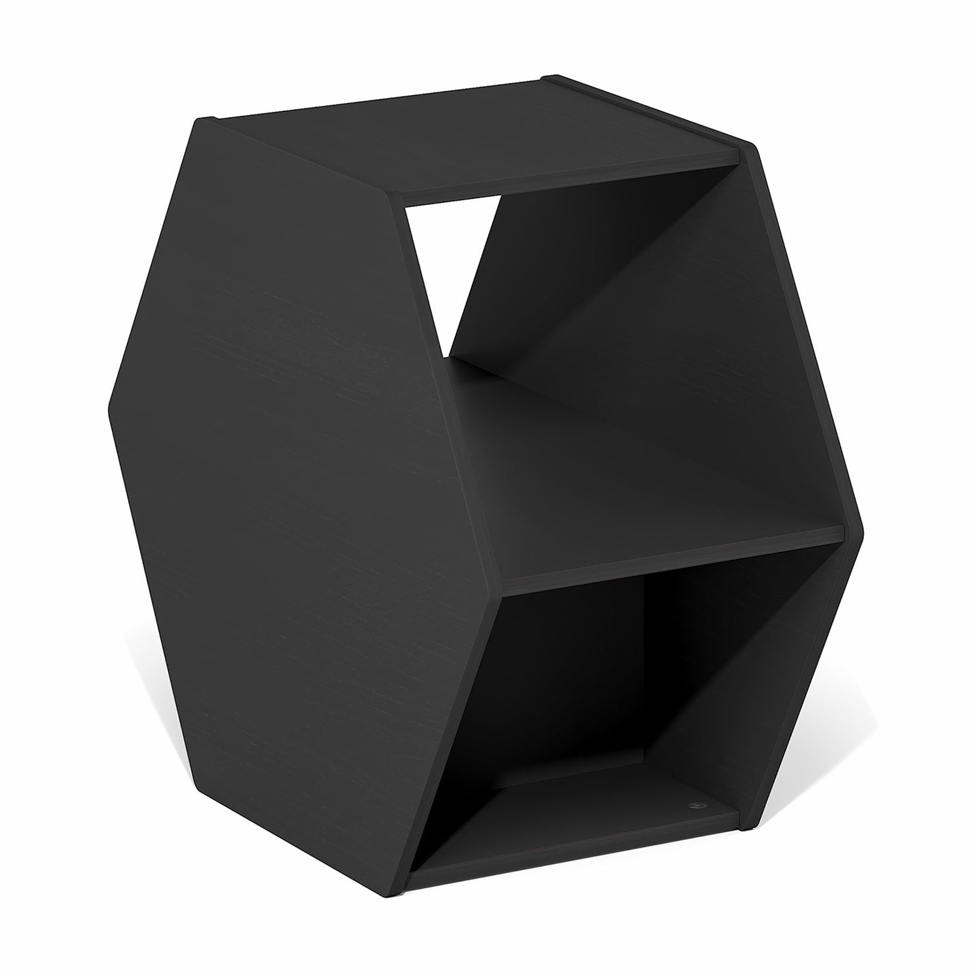 Furinno Modern Hexagonal Coffee Table with Open Storage in Americano