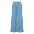 thumbnail image 7 of Ghalytn Women's Elastic Waist Wide Leg Sweatpants - Casual Lounge Pants with Side Pockets, 7 of 7