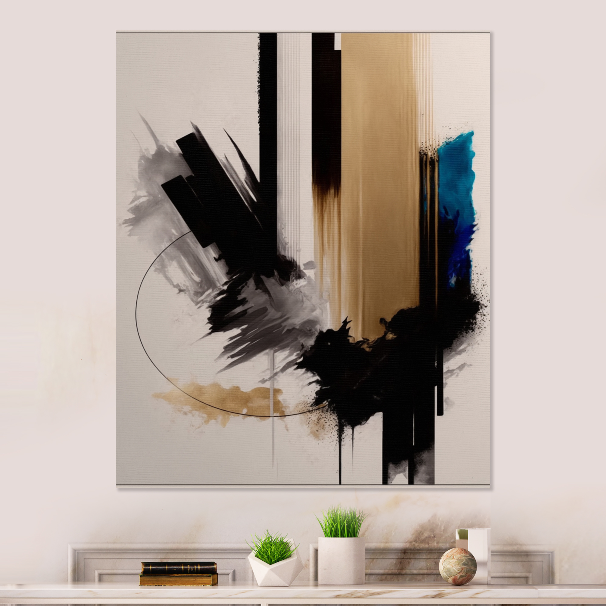 Designart Blue Minimalist Abstract III Canvas Wall Art