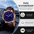 thumbnail image 3 of Watch for Men Minimalist Ultra Thin Wrist Watch Waterproof Quartz Analog Watch with Leather Strap -Gift for Men, 3 of 7