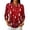 Red -AV33, variant on Christmas Women Polo Shirts 3/4 Sleeve Collared Button Tops Xmas Snowflake Holiday Blouse Red 2XL