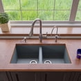 thumbnail image 3 of ALFI brand AB3420UM-T Titanium 34" Undermount Double Bowl Granite Composite Kitchen Sink, 3 of 9