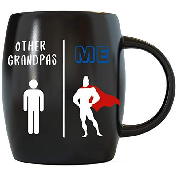 Other Grandpa Vs Me Grandpa Coffee Mug - Super Hero Glassware for Coffee & Tea - Fun Novelty Gag Gift for Gramps' Birthday Christmas Fathers Day Retirement & Pregnancy Announcement