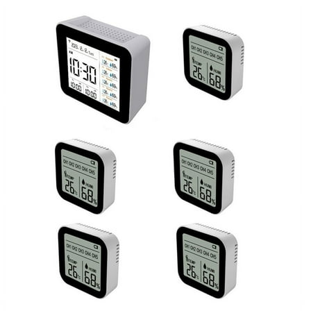 13in1 Tuya WIFI Smart Thermometer Hygrometer Indoor Accurate Temperature Humidity Gauge Monitor with Time/Calendar/Alarm