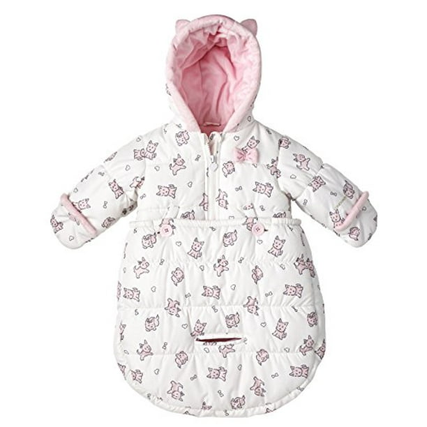 LONDON FOG Newborn Infant Baby Girl Boy Puffer Carbag Pram Bag Snowsuit Bunting Pink 0 6 Months