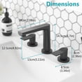 thumbnail image 3 of YZZY Widespread Bathroom Sink Faucet 3 Holes Black Lavatory Vanity Sink Faucet 2 Lever Handle Bathroom Basin Faucet, 3 of 5