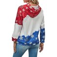 thumbnail image 3 of Sudaderas con capucha para mujer Estilo navideño Cordón Contraste Color Bolsillo frontal Sudadera con capucha para mujer para oficina Citas Fiesta Manga de copo de nieve XXL, 3 of 5