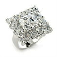 thumbnail image 1 of Rhodium Brass Ring with AAA Grade CZ in Clear for Women Clear Stone Color Style 80215 Size 6, 1 of 1