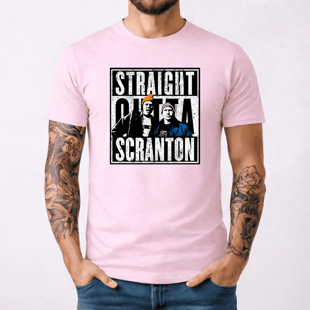 T-Shirt Straight Outta Scranton Lazy The Office Dunder Mifflin Micheal Scott