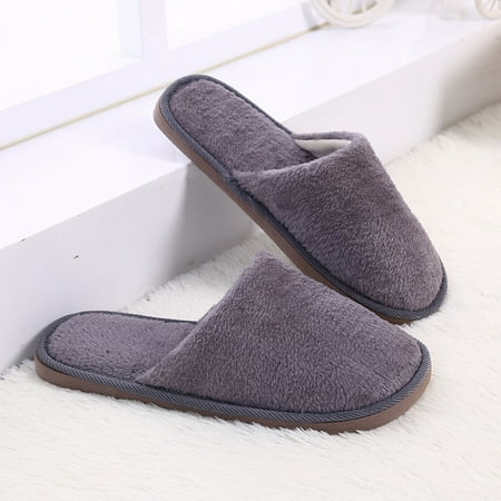 

DoubleYi Thermal Slippers 1 Pair Coldproof Soft Soles Stylish Flat Heel Closed Toe Slippers