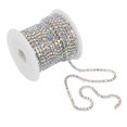 thumbnail image 1 of Rhinestone Trim, Exquisite Elegant Colorful Glittering Craft Rhinestone Chain Soft Easy Cutting Durable Sturdy  For Clothes Decoration For Gift For DIY Craft Silver Back AB, 1 of 8