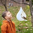 thumbnail image 4 of Fwttom Bird Feeders for Outdoors, Teardrop Shaped Hanging Wild Bird Feeders, Decorative Feeders for Garden, Patio & Backyard, White, 4 of 6