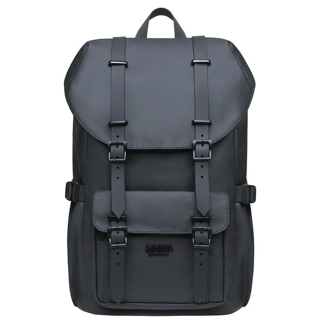 Mochila de viaje escolar KAUKKO para universidad flexible con portátil para 15", 22L (Nylon/Gris) KAUKKO EP5-9-Black
