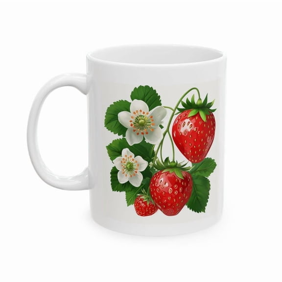 Strawberry Coffee Mug, Strawberry Mug, Cute Coffee Mug, Coffee , Draoffee , Berrover coffee Mug, Garden theme Mug.
