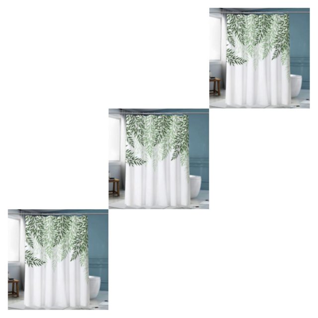 Bewildely Cortina de baño blanca elegante y moderna Fácil de instalar Cortina de ducha fácil de limpiar para cortina de baño YL347-7 Type1 NO1