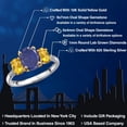 thumbnail image 2 of Gem Stone King 925 Silver and 10K Yellow Gold Blue Lapis and Yellow Citrine and Lab Grown Diamond Engagement Ring for Women | 2.96 Cttw | Oval 9X7MM | Birthstone | Size 6, 2 of 6