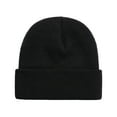thumbnail image 5 of comerut Winter Knitted Beanie Hat Casual Flanging Stretch Soft Warm Solid Color Autumn Winter Outdoor Skiing Cycling Women Men Unisex Skull Cap, 5 of 8