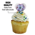 thumbnail image 3 of Tropical Blue Hibiscus Hawaiian Bloom Heart Love Cupcake Picks Toppers Decoration Set of 6, 3 of 7