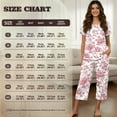 thumbnail image 7 of DISNIMO Floral Printed Women's Short Sleeve Pajama Sets Soft Lounge 2 Piece Pjs Set Round Neck Tops and Capri Pant Sleepwear with Pockets, M, 7 of 7