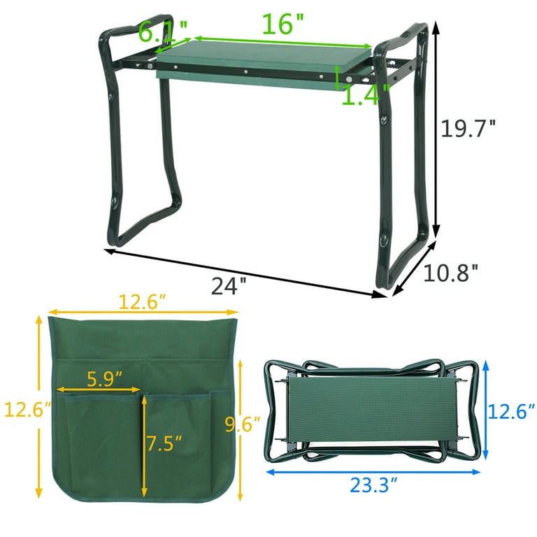 Zenstyle folding garden kneeler bench kneeling soft eva pad seat 2025 with stool pouch