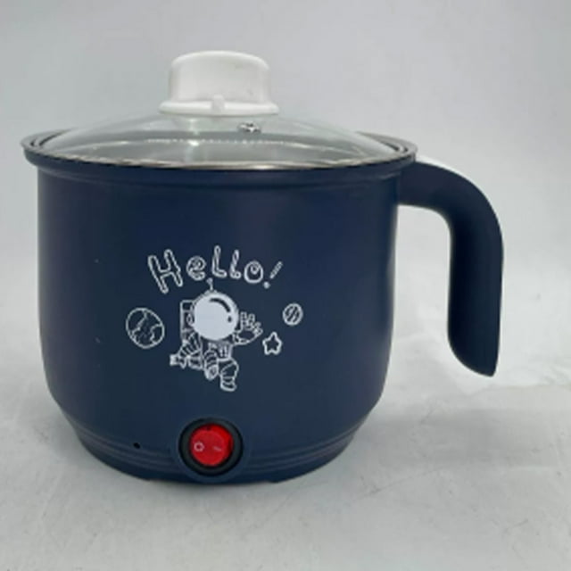 Mini Electric Rice Cooker Stainless Steel with Transparent Lid for Dorm Room Cooking and Instant Noodles