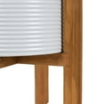 thumbnail image 2 of Mainstays Indoor Metal White Round Planters with Wood Stand 14.2"H, 2 of 9