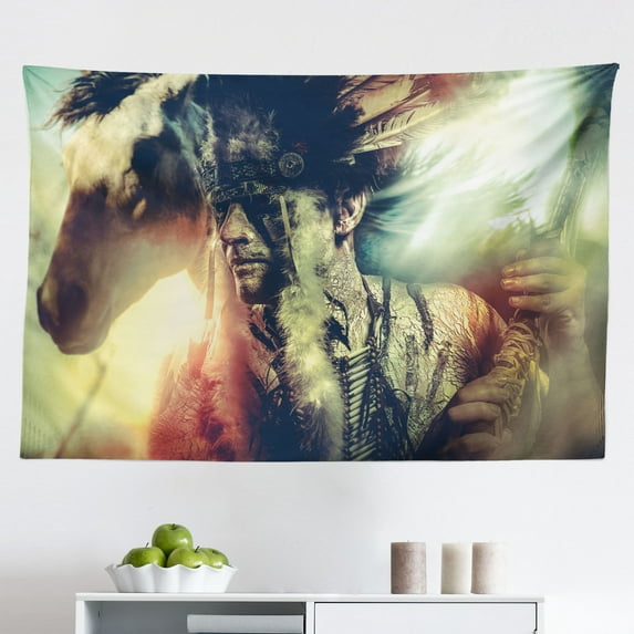 Tattoo Tapestry, Angel Wings Skull and Heart Full of Blood Real Love Image, Fabric Wall Hanging Decor for Bedroom Living Room Dorm, 2 Sizes, Red White and Black, by Ambesonne