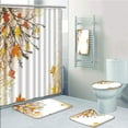 thumbnail image 1 of EREHome Nature Automne Feuilles d'Érable Branches dans les Tons de Terre d'Automne Délavé Bois 5 Pièce Salle de Bain Ensemble Douche Rideau Serviette de Bain Tapis de Bain Contour Tapis et Couverture de Couvercle de Toilette, 1 of 2