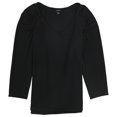 thumbnail image 1 of Alfani Womens Pleated Shoulder Pullover Blouse, Black, Medium, 1 of 2