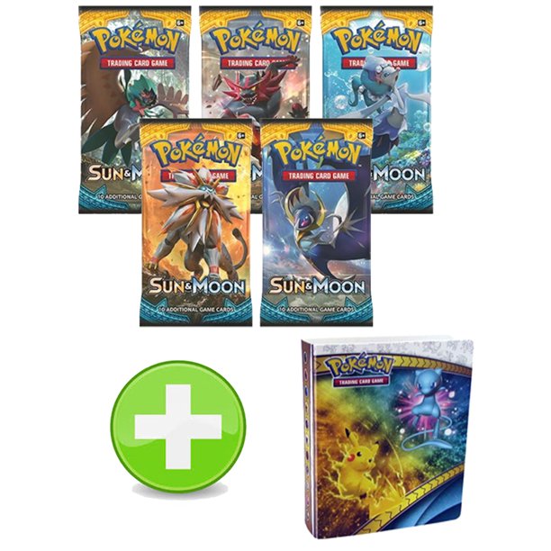 Pokemon Sun and Moon Booster Pack with Pikachu Mew Mini Binder