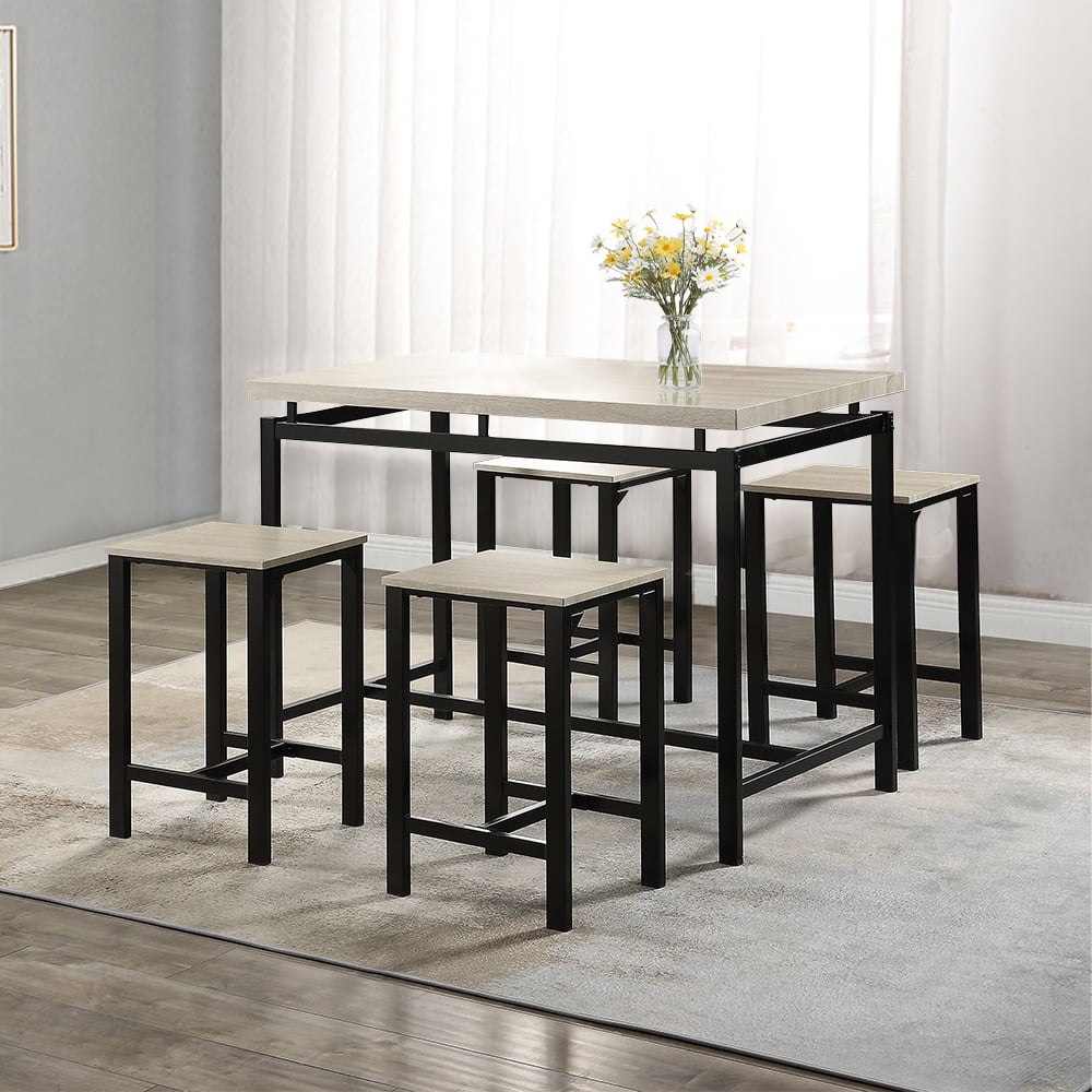 5 Piece Counter Height Table Set Btmway Contemporary Rectangle Bar