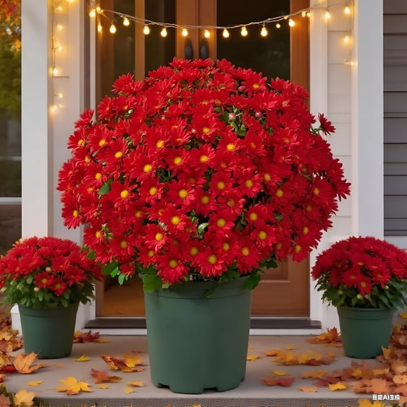 ZULAR 2026 New Artificial Outdoor Sunset Mums Flowers,Uv Resistant,Waterproof,Windproof,Faux Fall Flower for Outdoor Planters,Look Real,Never Faded