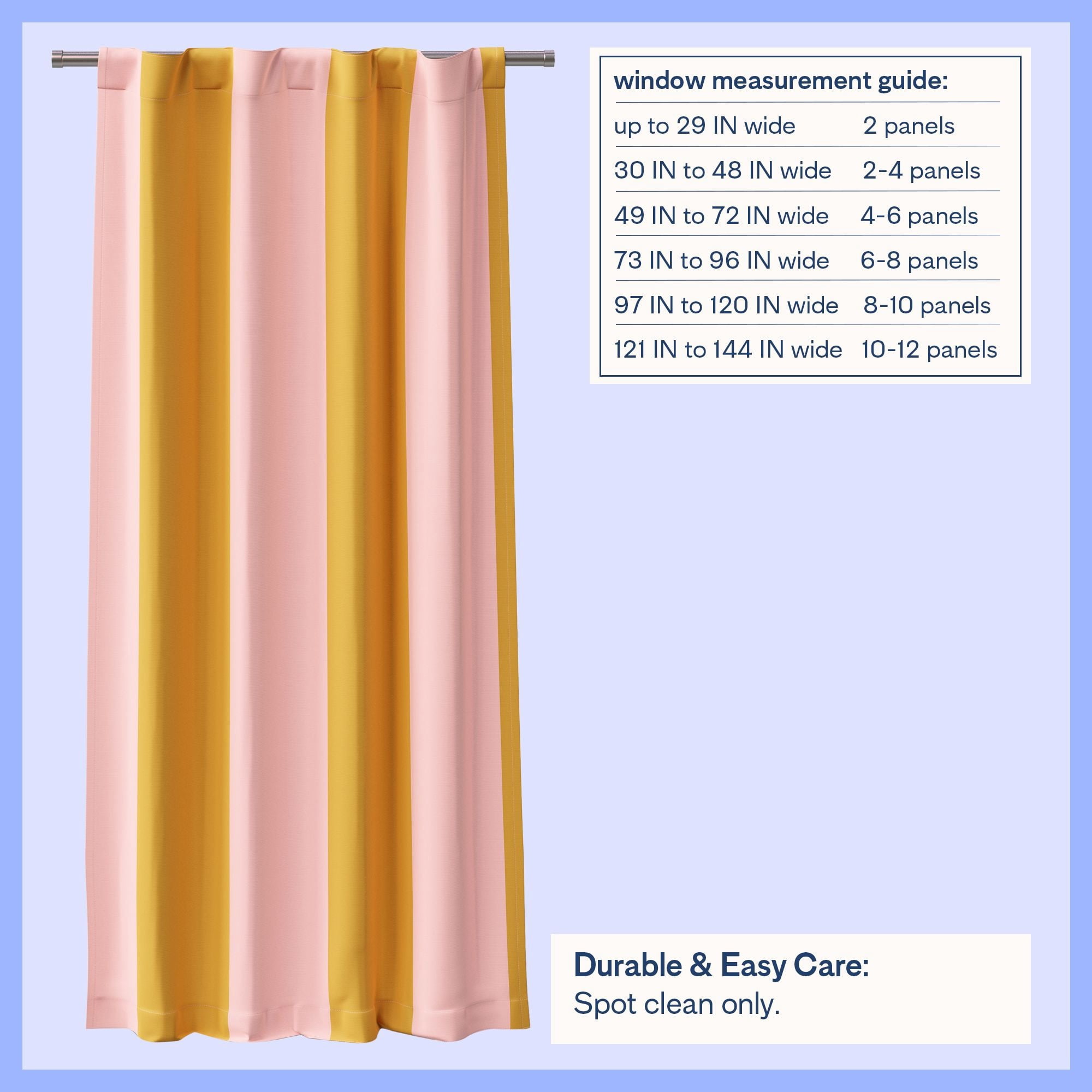 Mainstays Kids Cabana Stripe 100% Blackout Curtain Panel, Pink & Gold, 38 x 63 in