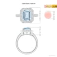 thumbnail image 4 of Angara Natural 3 Ct. Aquamarine with Diamond Halo Ring in 14K White Gold for Women (Ring Size: 11.5), 4 of 9