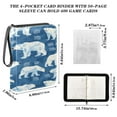thumbnail image 3 of Game Card Storage Bag Collectible Trading Card Albums The 4-Pocket Card Binder With 50-Page Sleeve Can Hold 400 Game Cards Blue Polar Bear, 3 of 6