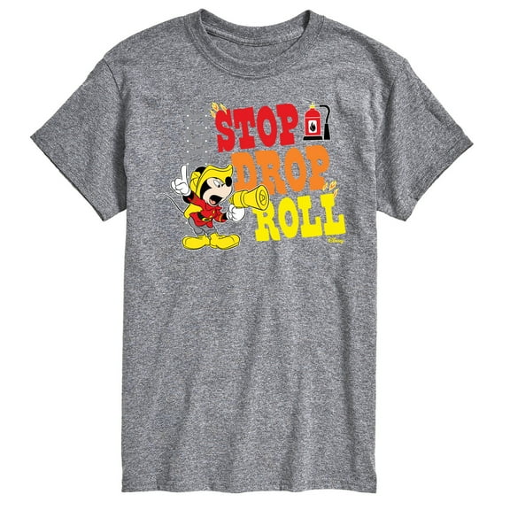 Disney - Firefighter Mickey - Stop, Drop, & Roll - Men's Short Sleeve Graphic T-Shirt