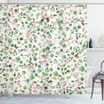 thumbnail image 1 of Ambesonne Nature Shower Curtain, Birds Butterflies and Leaves, 69"Wx84"L, Pink and Green, 1 of 3