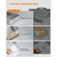 thumbnail image 3 of Feandrea Stainless Steel Cat Litter Box with Flip Lid, XL Enclosed Litter Box for Cats up to 15 kg, with Leak-Proof Design, Scoop, Brush, Dual Entry, Dove Gray, 3 of 7