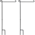 thumbnail image 3 of ESTTOP Soporte para bandera de jardín, 2 piezas, poste engrosado, resistente, recto, de metal de primera calidad, soporte para bandera de jardín, resistente a la intemperie, con tapón y clip para band, 3 of 4