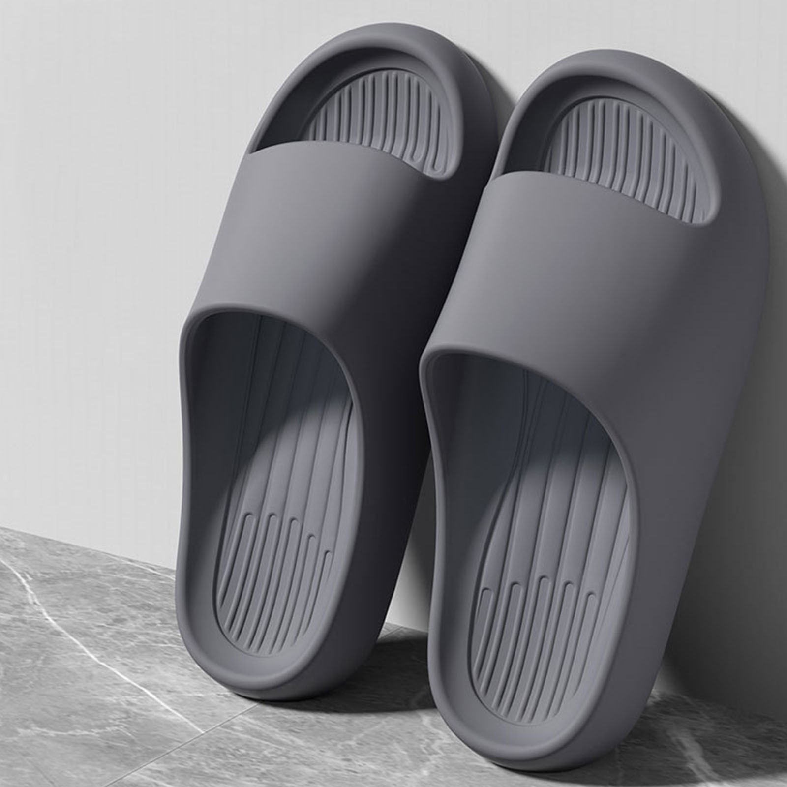 Sandales Femme été En Cuir Souple - Tongs Plates Confortables Avec Support Voûte Plantaire, Pour Plage, Piscine, Maison, Extérieur Décontracté