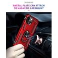 thumbnail image 6 of iPhone 11 Pro Case, Ring Holder Kickstand Full Body Shockproof Magnetic Car Mount Hybrid Rugged Protective Phone Cover, Red, 6 of 8