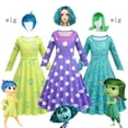 thumbnail image 2 of Nuevos vestidos de princesa de dibujos animados Inside Out 2 para niñas, disfraz de Joy Inspired and Envy, vestido de cosplay + máscara + conjuntos de peluca, regalo de cumpleaños, 2 of 5