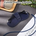 thumbnail image 4 of Estuche portátil de cuero para gafas de sol, estuche delgado para gafas, estuche suave para gafas de viaje, estuche para gafas, estuche liviano con correa para el cuello, paño de limpieza, 4 of 6
