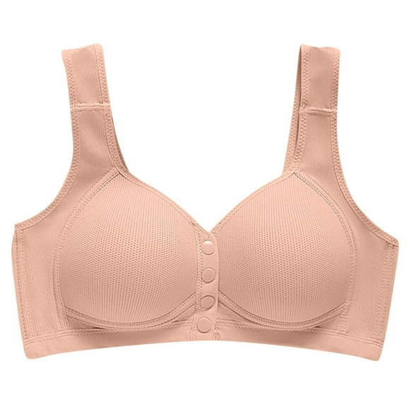 Iyufng Front Closure Bras,Summer Women's Push up Bra,Women's Comfortable Soft Solid Color Front Open Button Underwear Large Size Bra Secondary Breast,Womens Bras