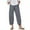Gray, variant on XFLWAM Cropped Lightweight Capri Palazzo Pants Loose Casual Solid Color Linen Elastic Cotton Loose Fit Pants Army Green S