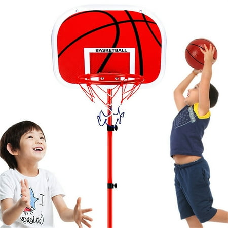 5 Pcs Basketball Hoop Set with Stand - 24.8-59.1in Adjustable Height 2 Balls Pump & Base for Training