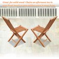 thumbnail image 2 of King Teak Golden Teak Wood Folding Chair Outdoor Patio Garden Yard Folding Seat Chair 2 Piece, 2 of 9